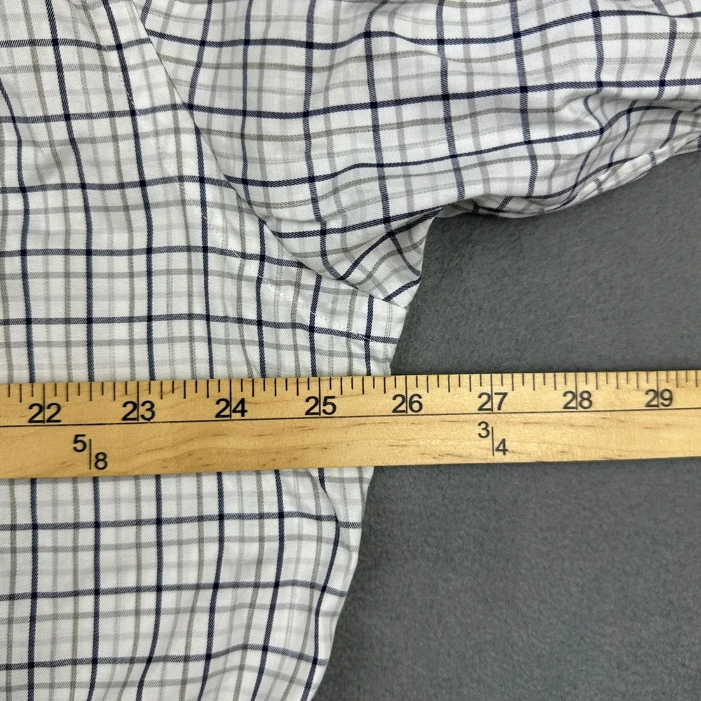 Polo Ralph Lauren Performance Shirt Mens XL White Blue Tattersall Plaid Stretch